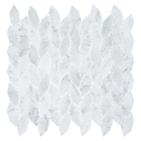 Andova Tiles ANDOVA TILES Channing Elongated Hex  1" x 2.5" Marble Honeycomb Mosaic Wall & Floor Tile ANDCHA135